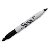 Popisovač SHARPIE TWIN TIP BLACK Obojstranný popisovač CD Jemný a hrubý hrot