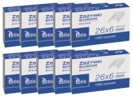 10x Kancelárske sponky 26/6 1000 ks. Tetis GZ101-C