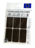 Plstené posuvné podložky pod nábytok 25x50 hnedé 6 ks