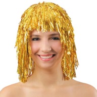 ZLATÁ fóliová parochňa do vlasov Anjelský kostým do betlehema Ples Zimný karneval Silvester