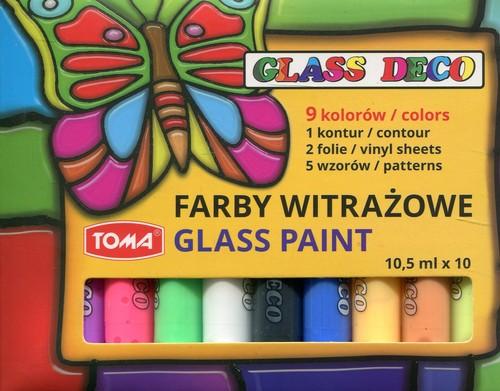 TOMA vitrážové farby na sklo a keramiku, 10 ks.