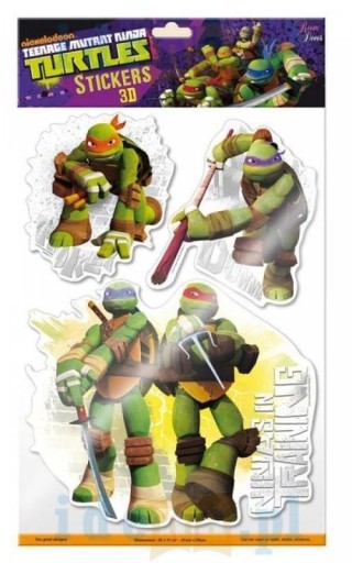 KONVEXNÉ NÁLEPKY NA STENU pre deti Dekorácia TEENAGE NINJA TURTLES