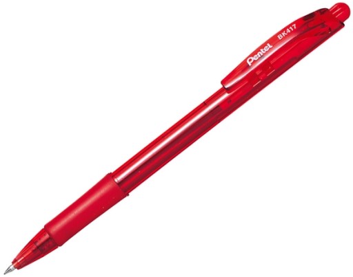 Pentel BK417 automatické guľôčkové pero, červené