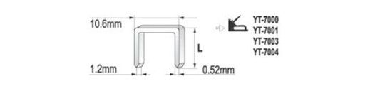 Spony na čalúnenie 10mm 1000ks (1,2x10,6) YATO