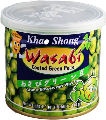 Pražený zelený hrášok s wasabi 140g - Khao Shong