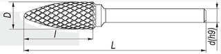 FRÉZA OTOČNÝ PILNÍK RBF 5x12 VHM PRO SHANK. 3 mm