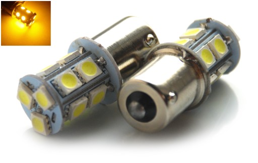 ORANŽOVÁ led 13 SMD 5050 R5W R10W BA15S 12V