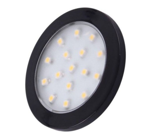 LED orbitové svietidlo, čierne, 1,5W 12VDC, teplé