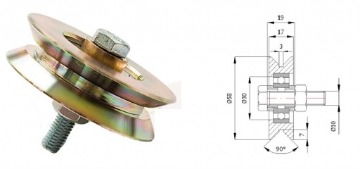 Valček Valčekový valček na vlasec 59 mm