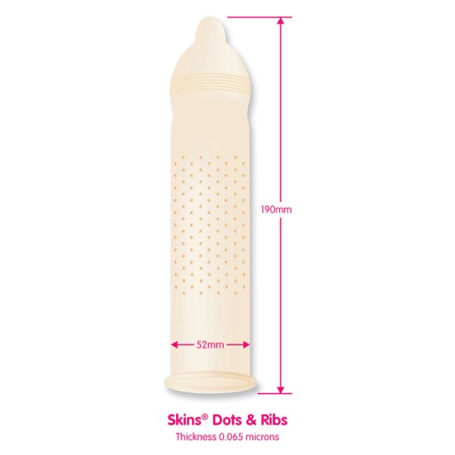 STIMULATING SKINS Dots&Ribs kondómy 1 ks