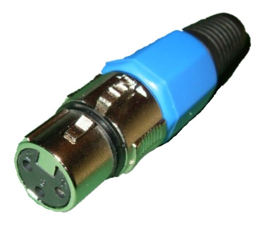 Modrý XLR 3pinový konektor mikrofónu pre kábel (1197