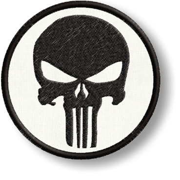 PUNISHER Thermo vyšívacia náplasť NAŽEHLOVAČ 90mm