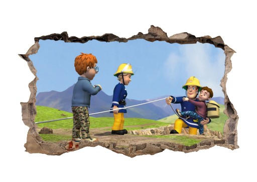 Nálepka na stenu FIREMAN SAM! 3D efekt! Veľký výber z