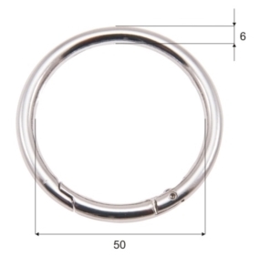 Otvárateľný kovový RING 50/6 mm SHAKEL do kabelky