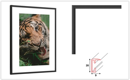 RÁM NA FOTO 15x21 čierny hliníkový pevný RÁMEČKY A5 15x21