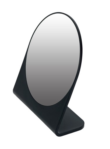 STOJATÉ ZRKADLO do šatníka, čierne, okrúhle, 19 cm