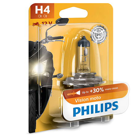 Žiarovka Philips H4 Vision Moto +30 % viac svetla