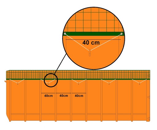 Transportná sieť, priemer 4,5 cm, výplet 4 mm.
