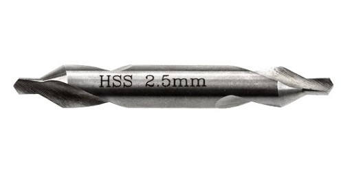Strediaci vrták, stredový vrták, NWRc, 2,5 mm HSS, 60 stupňov