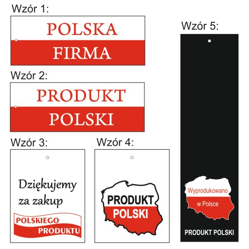 DEKORATÍVNE etikety / POĽSKÝ VÝROBOK / VLAJKA / 200x