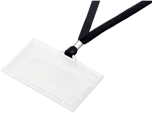 ID držiak s lanyard páskou 90x56 mm čierny