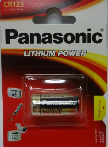 Lítiová fotografická batéria Panasonic CR123 pre fotoaparát