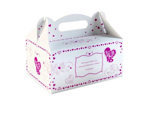 10x Cake Box Balenie torty Ružové srdiečka