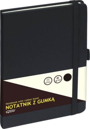 Zápisník A5 s gumičkou 80 strán GRID BLACK