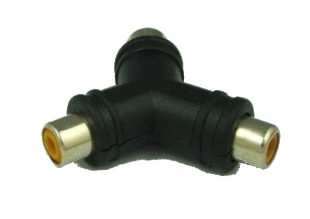 Adaptér RCA cinch zásuvka - 2 RCA zásuvky Y (0592a)