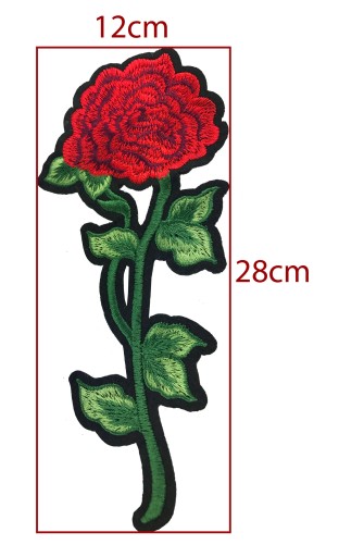 VÝŠIVKA Náplasť ruže nažehľovací TERMO kvet 28cm