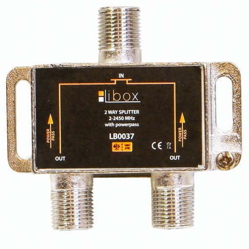 Rozbočovač SAT signálu 1x F / 2x F Power Pass LB0037 LIBOX