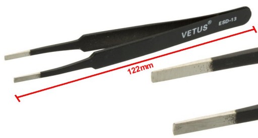 Pinzeta, pinzeta, kovová pinzeta, ESD-13 SMD