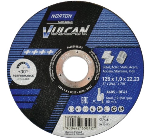 NORTON VULCAN Rezný kotúč 125x1 INOX OCEL