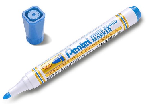 Popisovač na tabule Pentel modrý za sucha 1 ks.