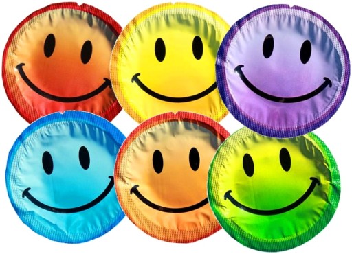 Klasické kondómy EXS SMILEY FACE vo vtipnom sexuálnom tvare, 25 ks.