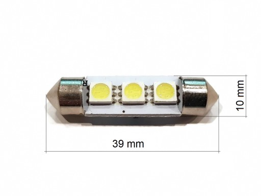 ŽIAROVKA 3 LED 5050 SMD TRUBKA 37mm C5W C10W FESTOON