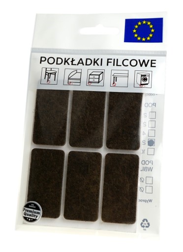 Plstené posuvné podložky pod nábytok 25x50 hnedé 6 ks