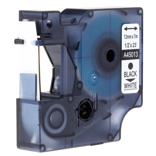 DYMO TAPE D1 45013 12mm/7m BIELA ČIERNA TLAČ