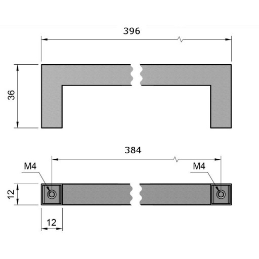 US01 NÁBYTOK Z KARTÁČOVANÉHO INOXU 384mm