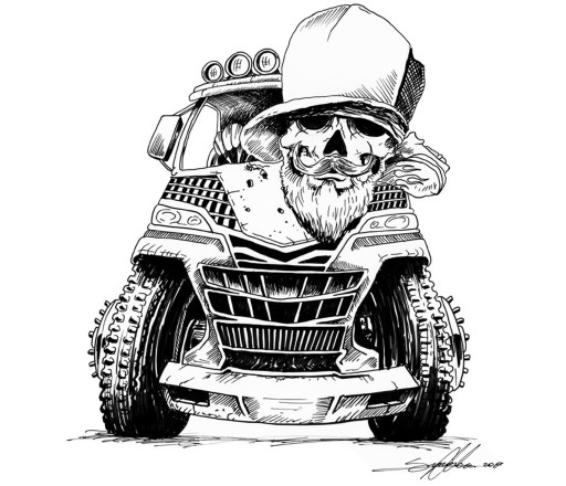 MONSTER TRUCK CRAZY BONE AUTO NÁLEPKA ČIERNA UV