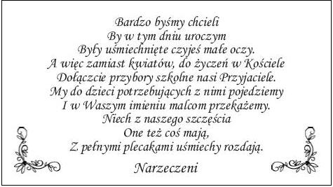 VLOŽKY s básňou na svadobné oznámenia 25 ks.