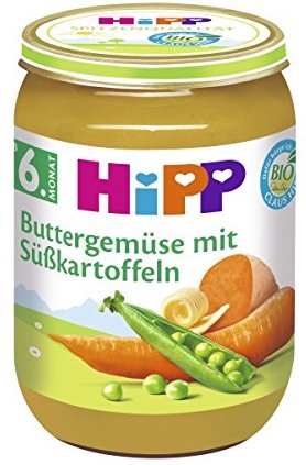 Hipp Bio zelenina s maslom a sladkými zemiakmi 6m 190g
