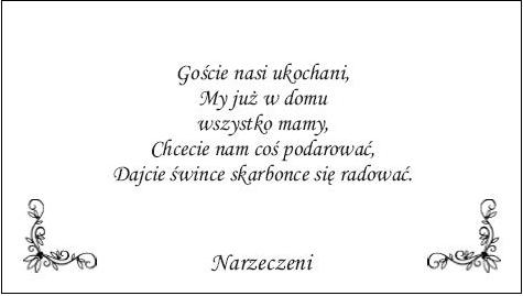 VLOŽKY s básňou na svadobné oznámenia 25 ks.