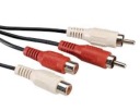 Predlžovací kábel 2x RCA zástrčka (cinch) - 2x RCA zásuvka 2,5m kábel (0466)