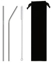 Kovové slamky - sada 2 kusov 215x8 mm - strieborné