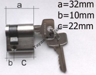 Patentová vložka do zámku dverí, dĺžka 32mm, LACNO kd