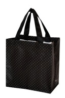 NÁKUPNÁ TAŠKA látka STRONG MESH mini ČIERNA Bodky 26x15x27cm 10L