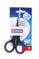 KANCELÁRSKE NOŽNICE DONAU SOFT GRIP, 14CM, MODRÉ