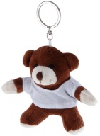 Maskot Keychain Hnedý medvedík v tričku - 10 cm