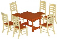 SET STOL + 6 STOLIČEK NÁBYTOK PRE BÁBIKU 54395